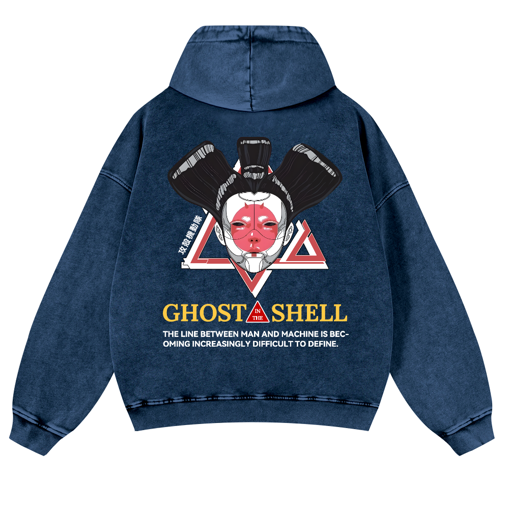 Ghost in the Shell Geisha Vintage Washed Cotton Back Art Hoodie