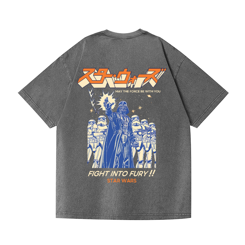Star Wars Vintage Wash Japanese Design Back Art T-Shirt