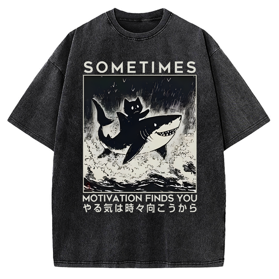 Sometimes Motivation Finds You Vintage Washed T-shirt