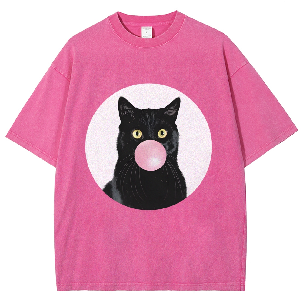  Bubble Cat Washed T-Shirt