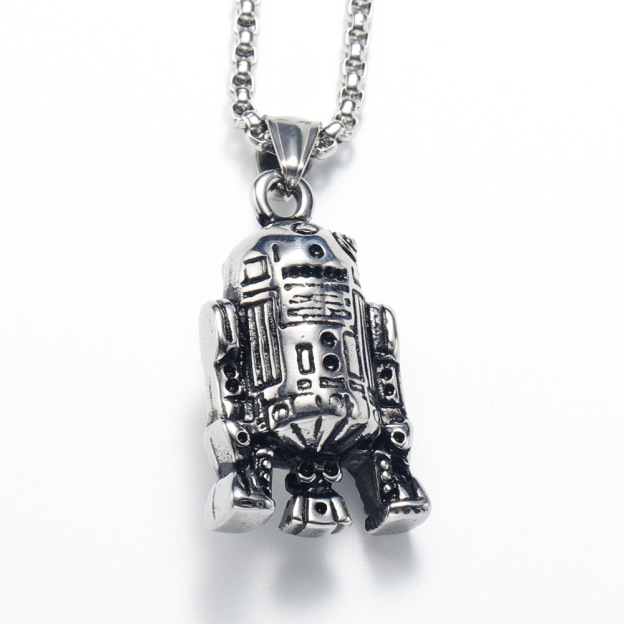 Star Wars Robot Creative Titanium Steel Necklace Jewelry