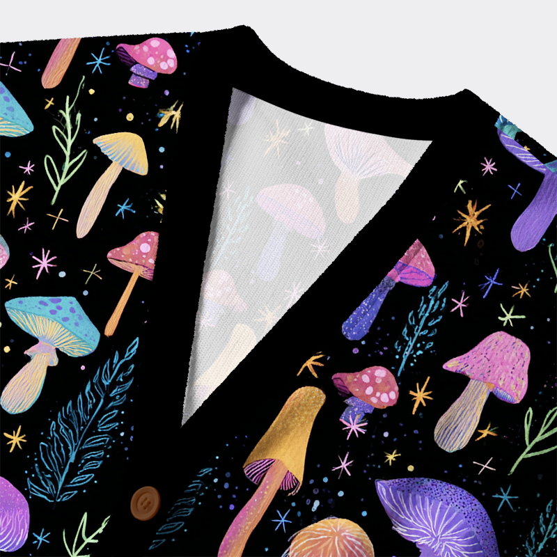 Unisex Magic Mushroom Ugly Cardigan Sweater