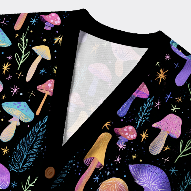 Unisex Magic Mushroom Ugly Cardigan Sweater