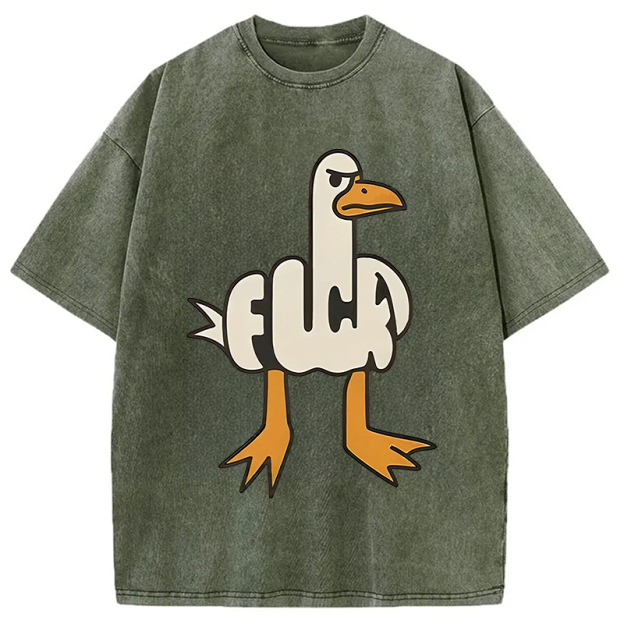 Tokyocanvas Angry Goose Funny Washed T-Shirt