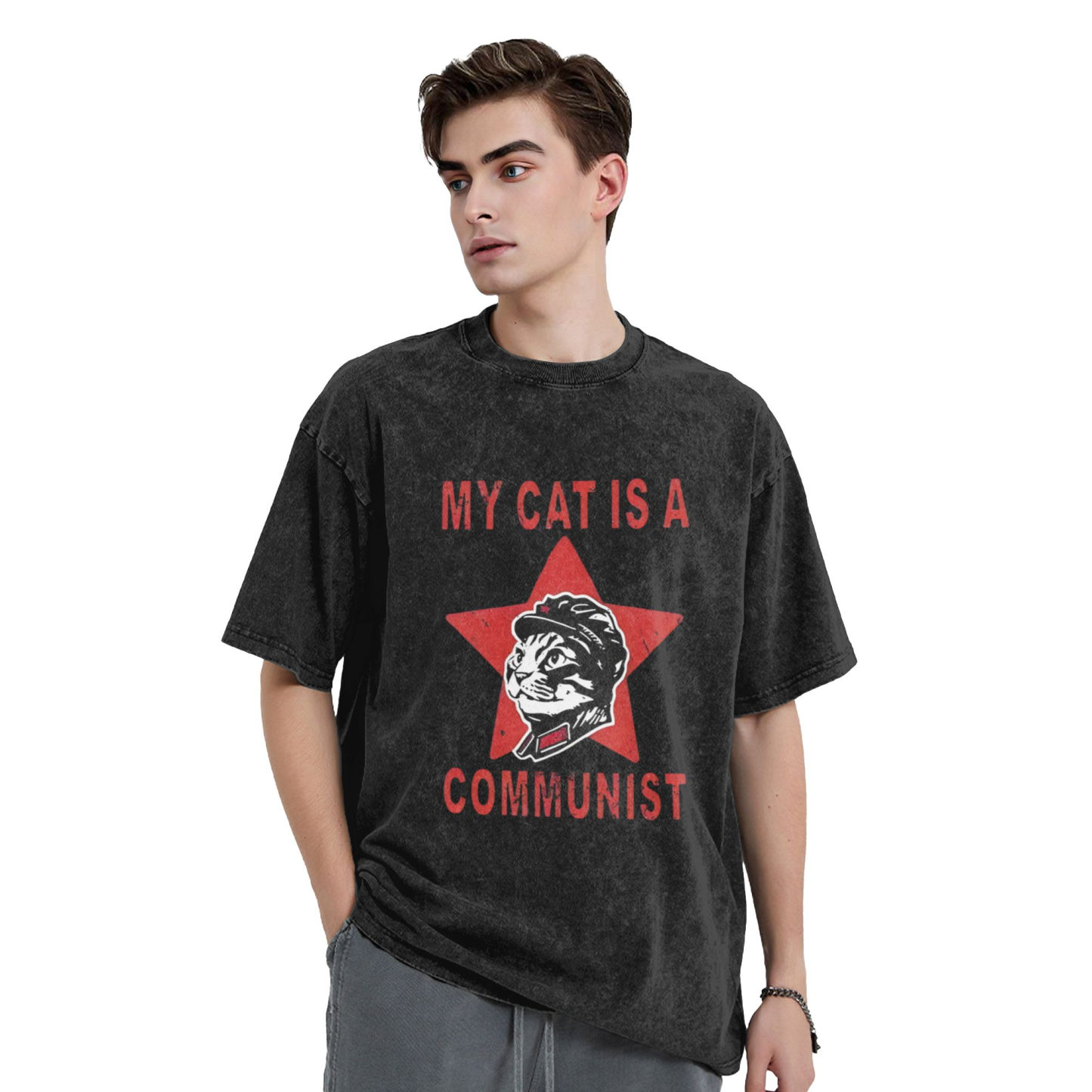 Funny Cat-ism Washed T-Shirt