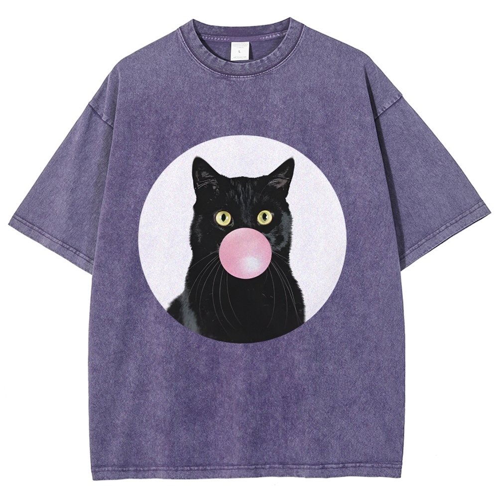  Bubble Cat Washed T-Shirt