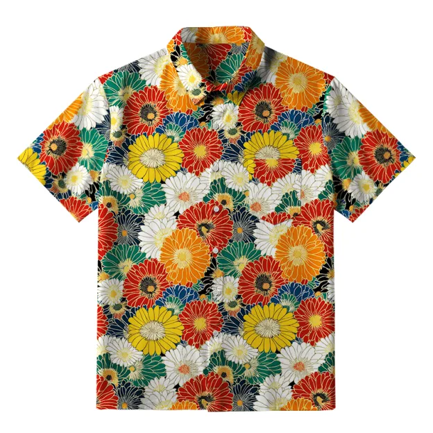  Colorful Chrysanthemums Button-up Shirt