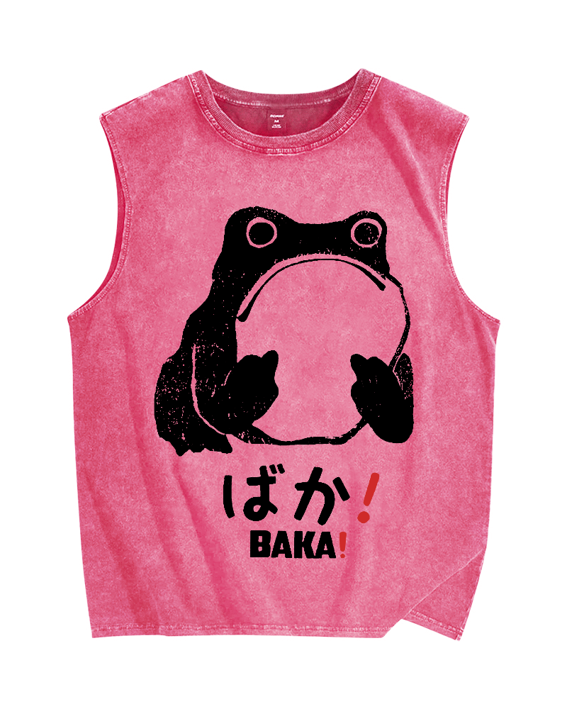 Stupid Frog Vintage Distressed Washed Tank Top