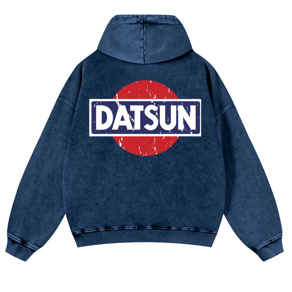 Datsun Vintage Washed Cotton Back Art Hoodie