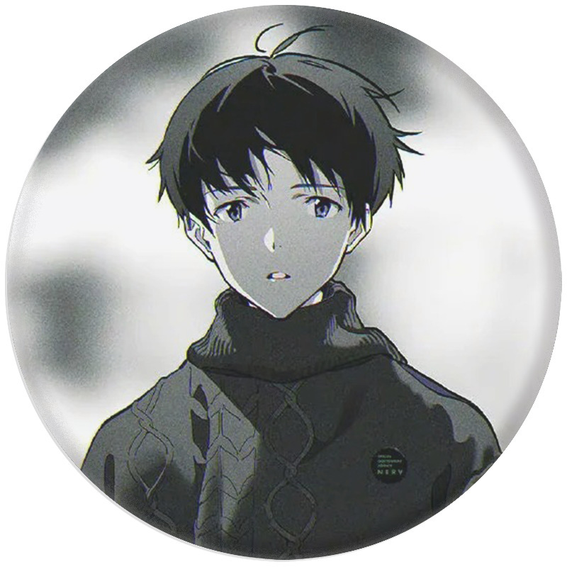 Eva Neon Genesis Evangelion Love Tibetan Edition Badge Tinplate Mirror Keychain Pendant Accessories Peripheral
