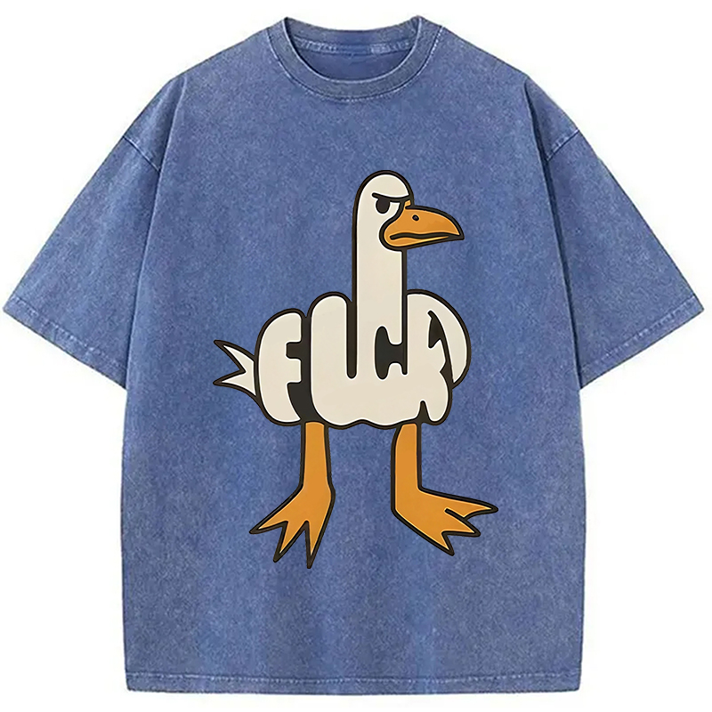 Tokyocanvas Angry Goose Funny Washed T-Shirt