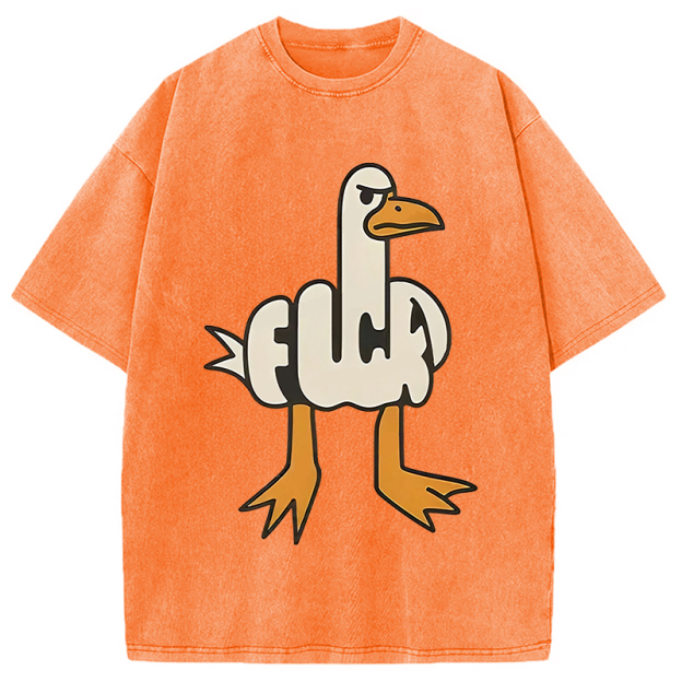 Tokyocanvas Angry Goose Funny Washed T-Shirt