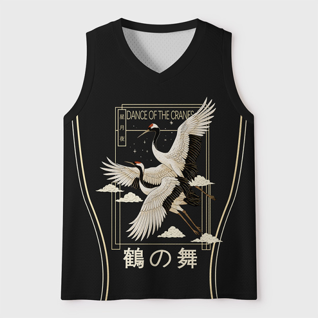 Graceful Cranes In The Sky Jersey Tank