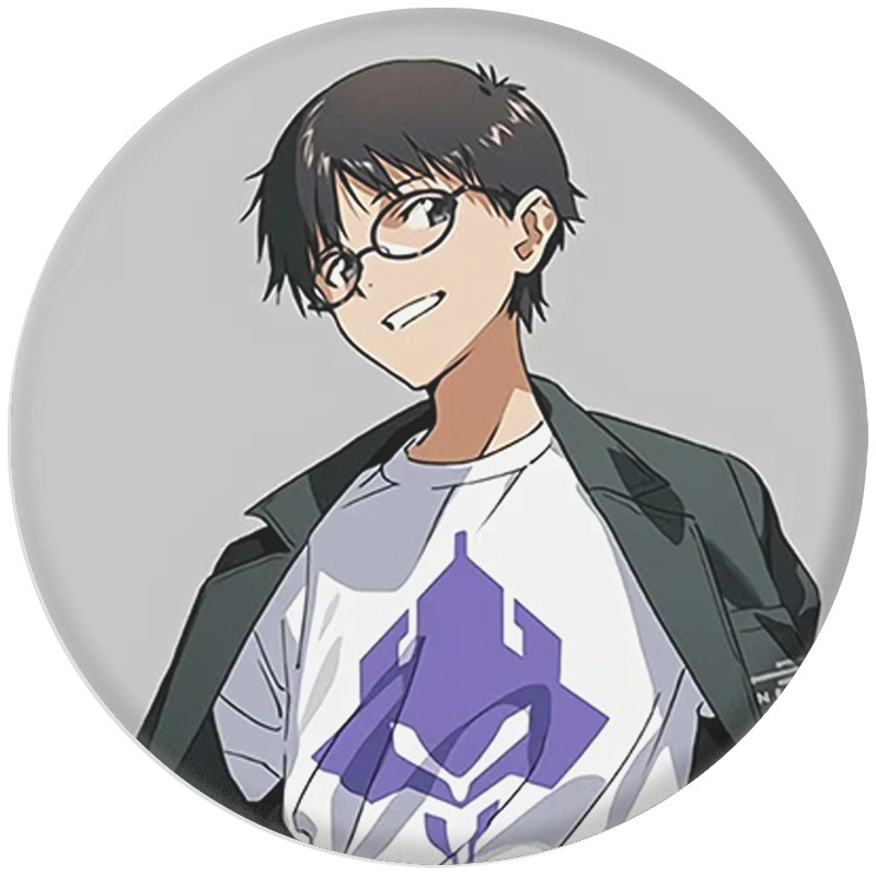 Eva Neon Genesis Evangelion Love Tibetan Edition Badge Tinplate Mirror Keychain Pendant Accessories Peripheral