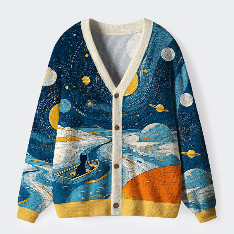 Unisex Sailing The Star River Ugly Cardigan Sweater