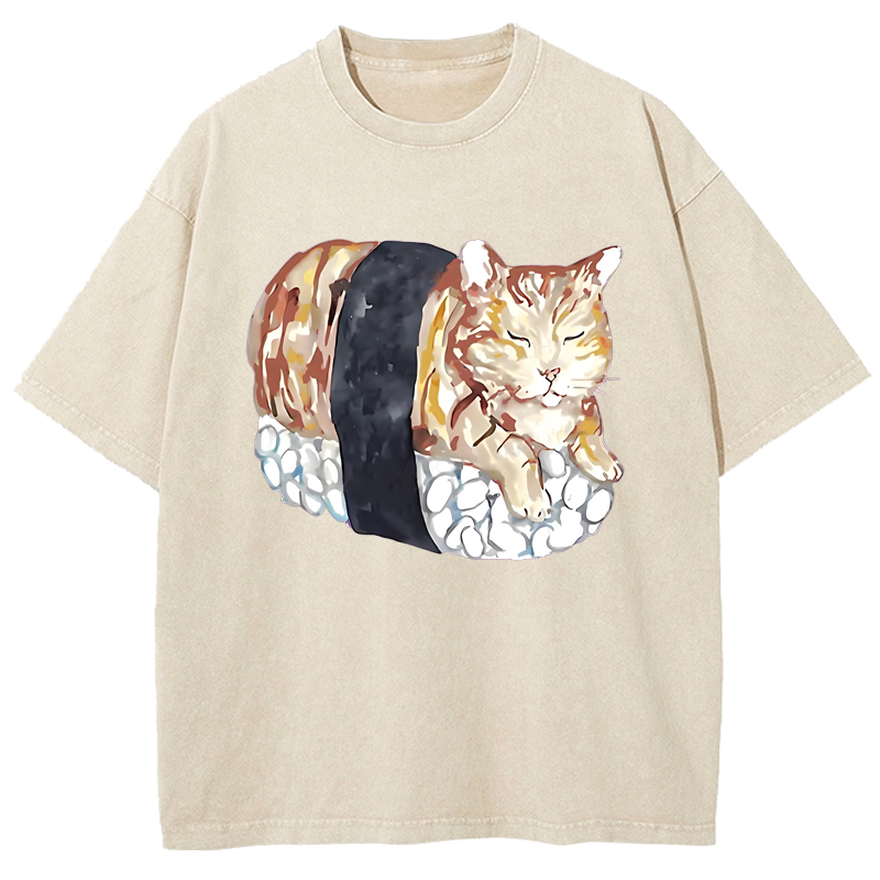 Sushi Cat Washed T-Shirt