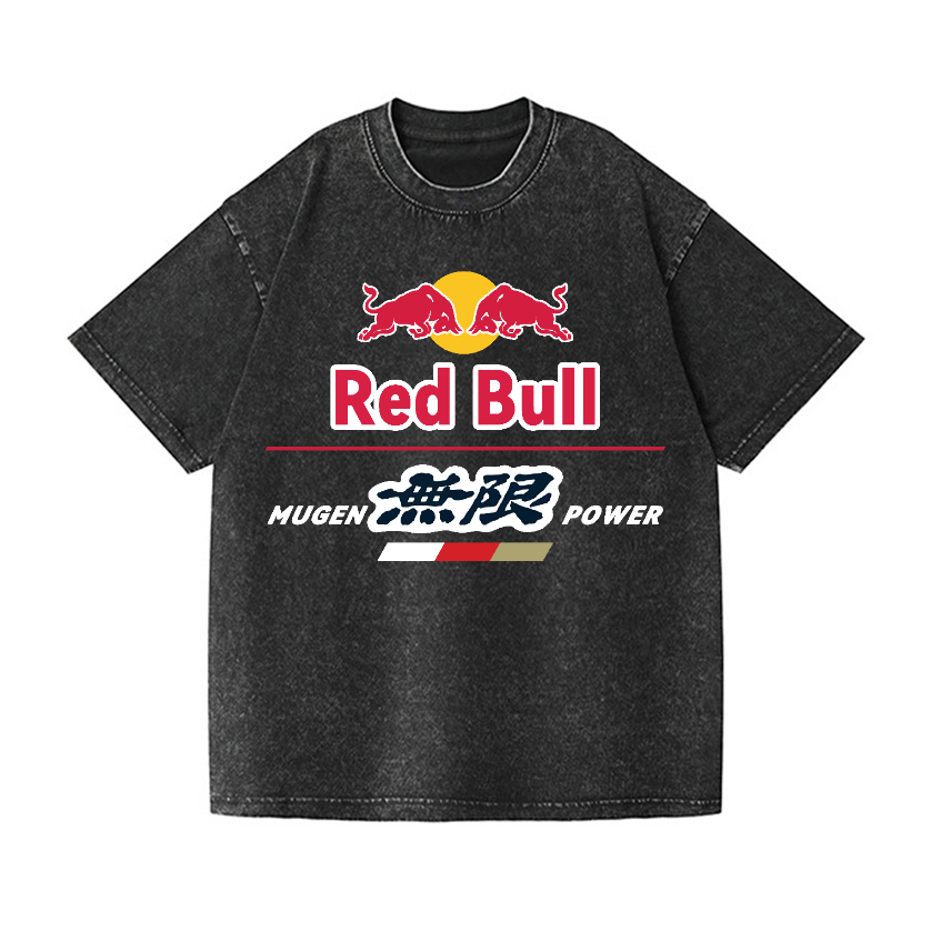 Red Bull Vintage Wash Japanese Design T-Shirt