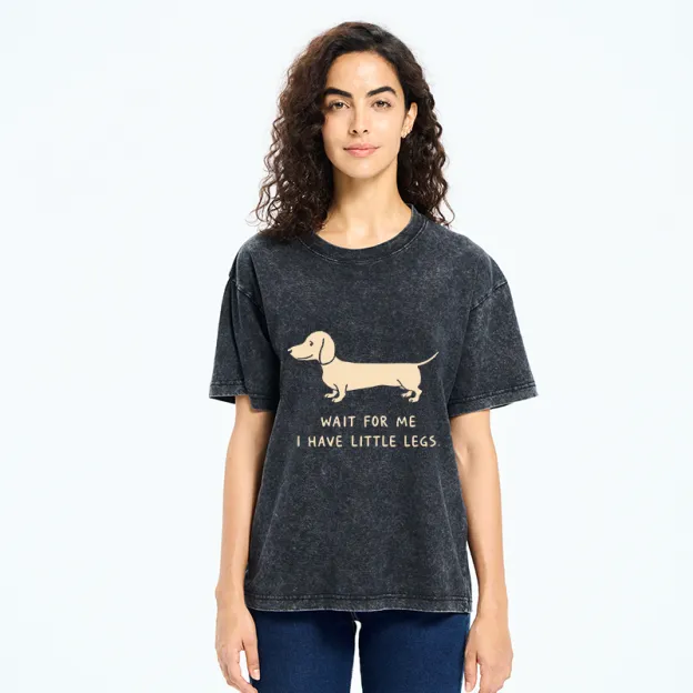 Unisex Wait For The Dachshund Washed T-Shirt