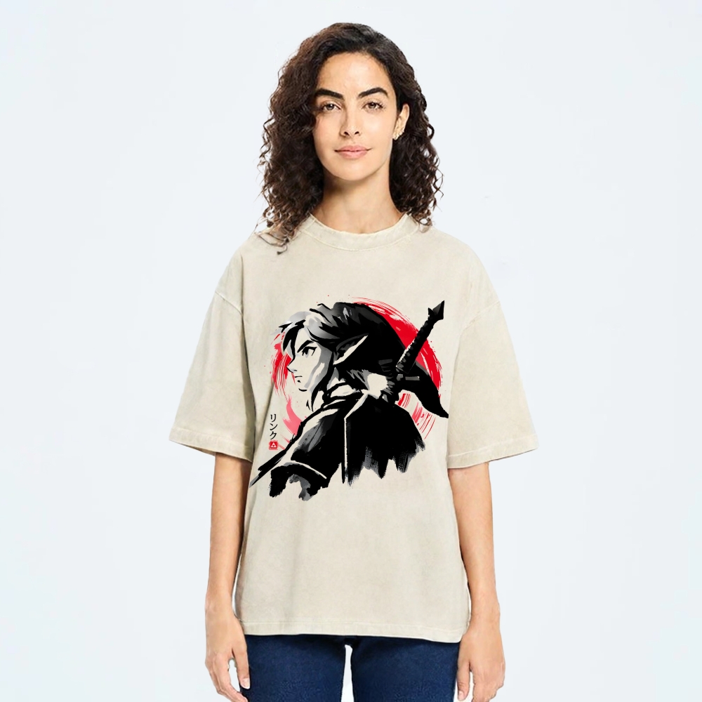Sumi-E Swordsman Vintage Washed T-shirt