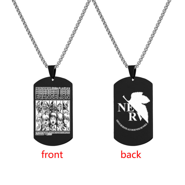 Neon Genesis Evangelion Stainless Steel Military Tag Engraved Necklace Tag Shinji Ikari Ayanami Rei Titanium Steel Dog Tag