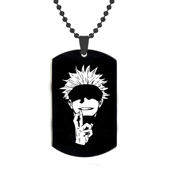 Animation Peripheral Accessories Spell Return Necklace Gojo Satoru Cartoon Character Image Stainless Steel Laser Engraving Pendant