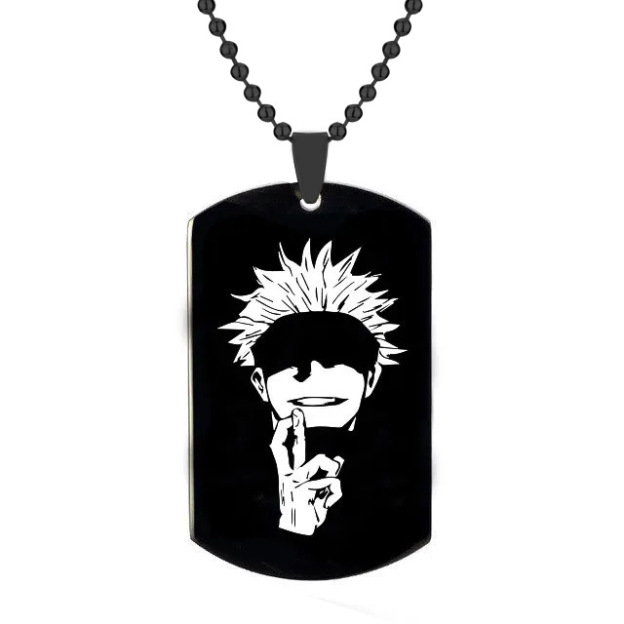 Animation Peripheral Accessories Spell Return Necklace Gojo Satoru Cartoon Character Image Stainless Steel Laser Engraving Pendant