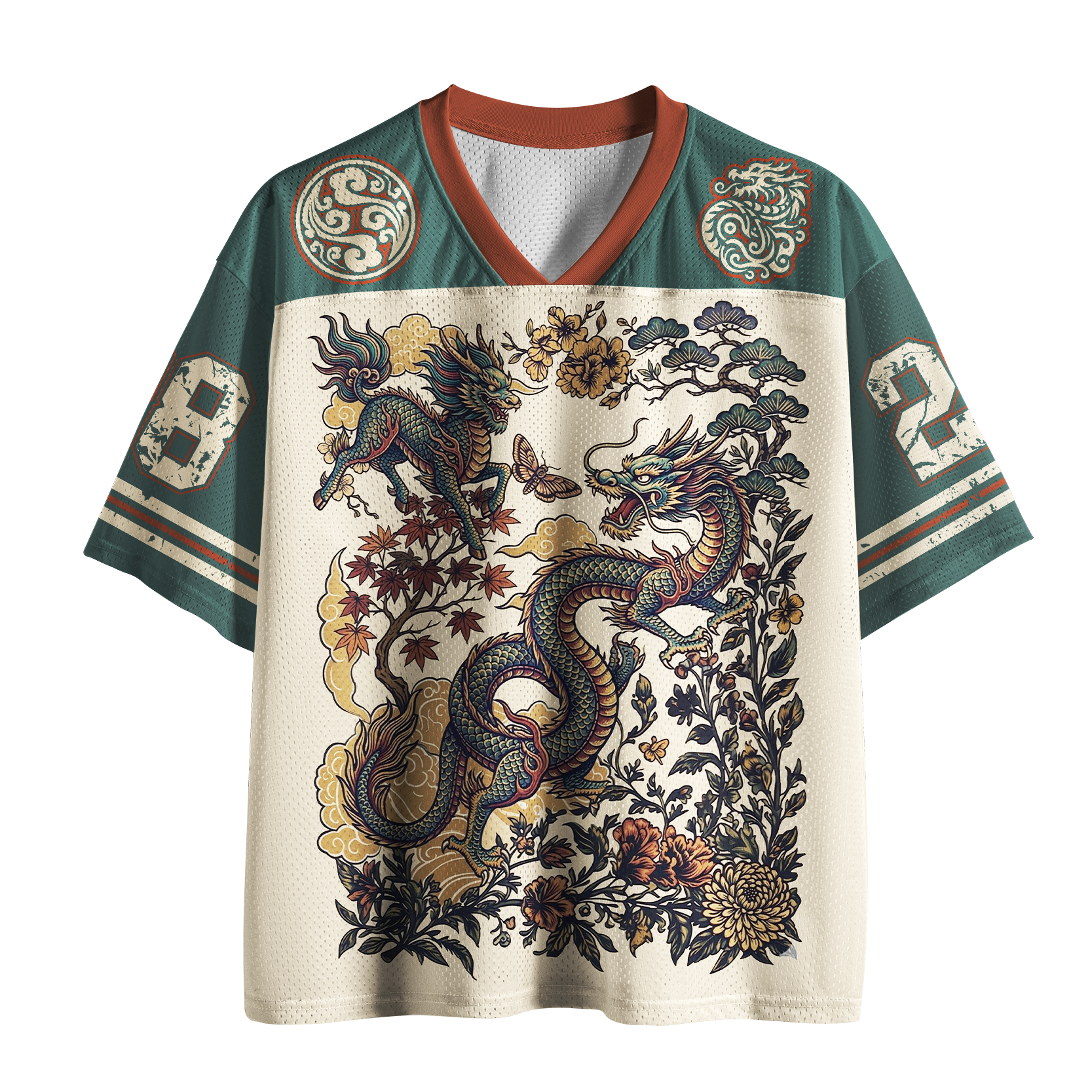 Cloud Dragon Auspicious Qilin Mesh Jersey