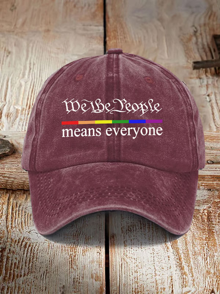 Unisex LGBT We The People Means Everyon People Pride Print Hats