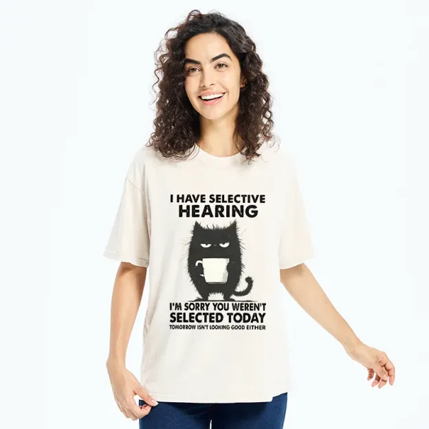 Unisex Selective Hearing Washed T-Shirt