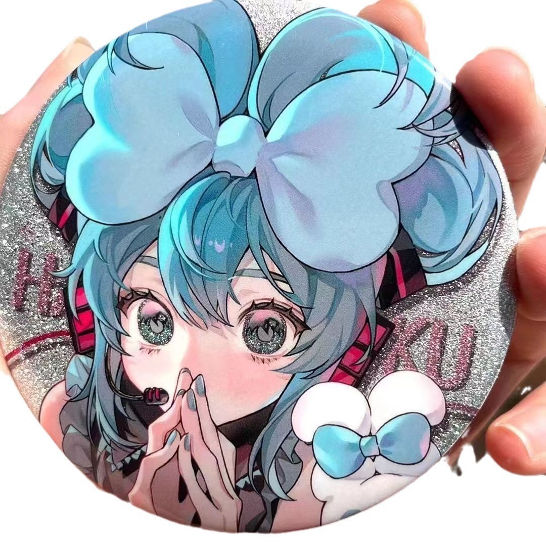 Hatsune Miku Maid Reflective Badge, Cute Anime 2D Character Collectible Pin