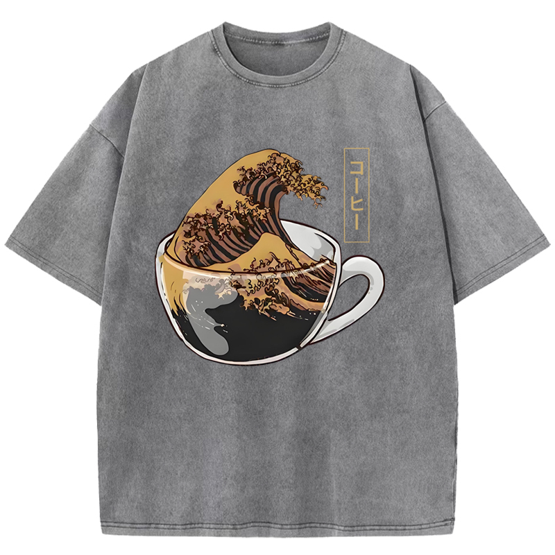 Coffee Wave Washed T-Shirt