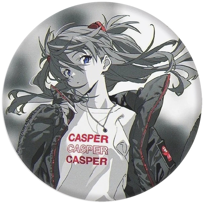 Eva Neon Genesis Evangelion Love Tibetan Edition Badge Tinplate Mirror Keychain Pendant Accessories Peripheral