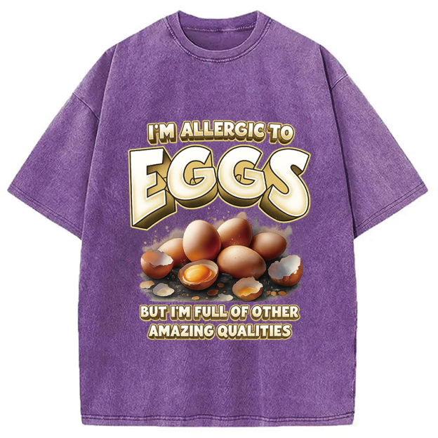 Egg Allergy Washed T-Shirt