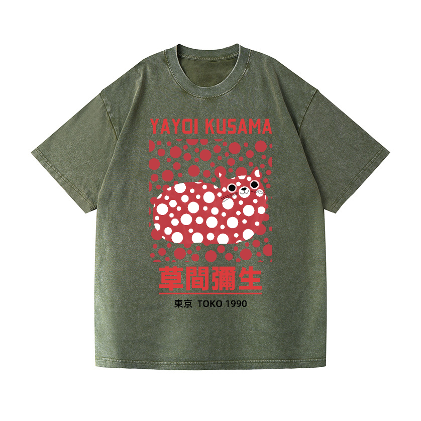 Yayoi Kusama Vintage Wash Japanese Design T-Shirt