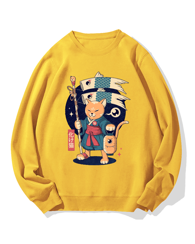 Japanese Cat Cotton Sweatshirt