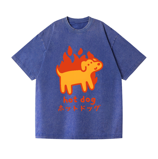 Hot Dog Vintage Wash Japanese Design T-Shirt