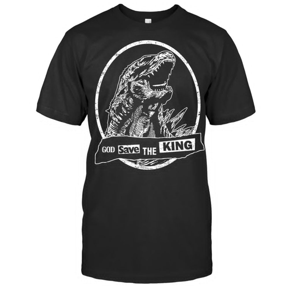 God Save The King Gozila T Shirt