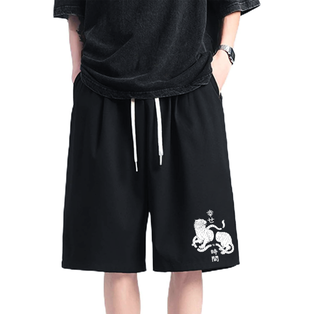 Happy Tiger Cotton Casual Shorts
