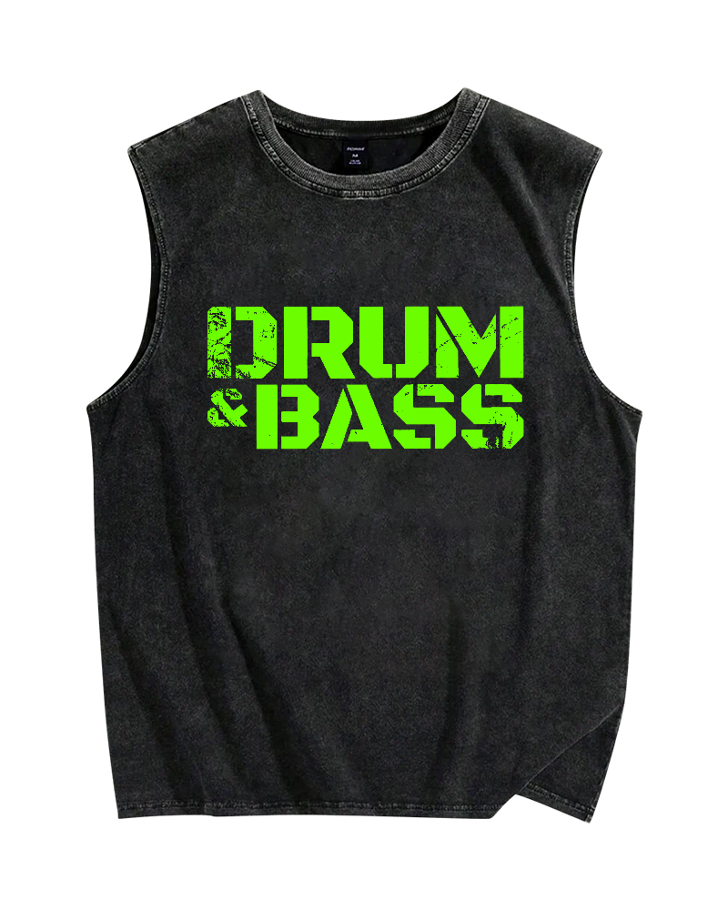 Drum & Bass Vintage Distressed Washed Tank Top