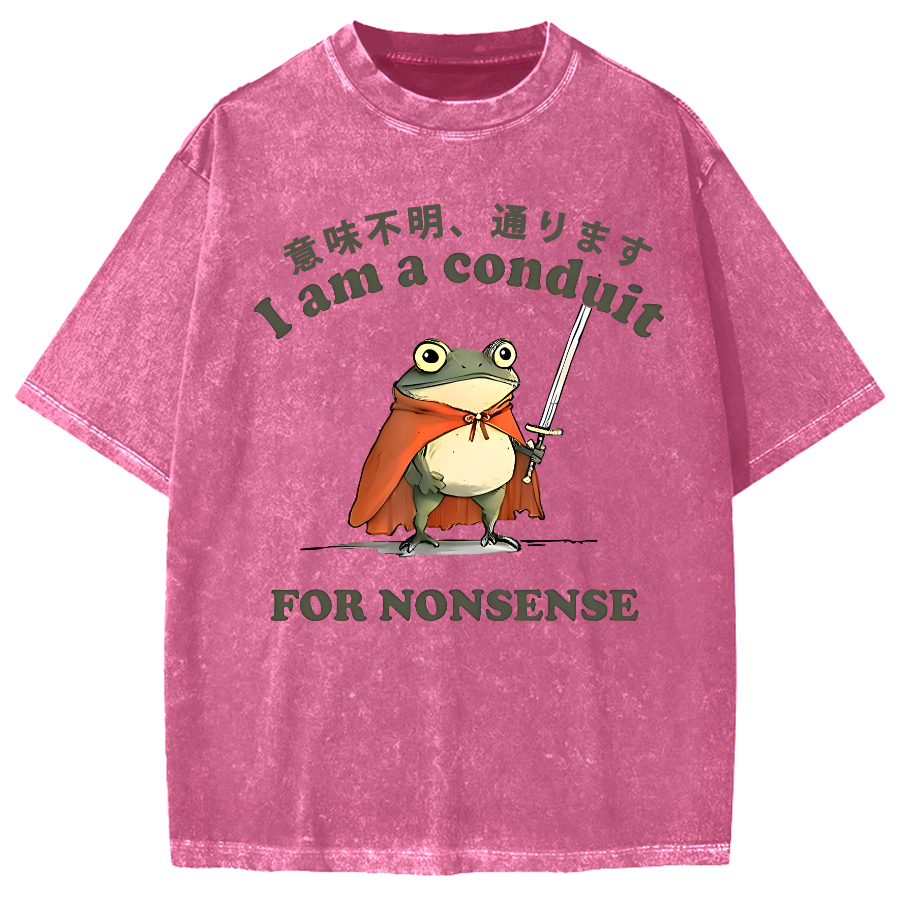 I Am A Conduit For Nonsense Frog Vintage Washed T-shirt
