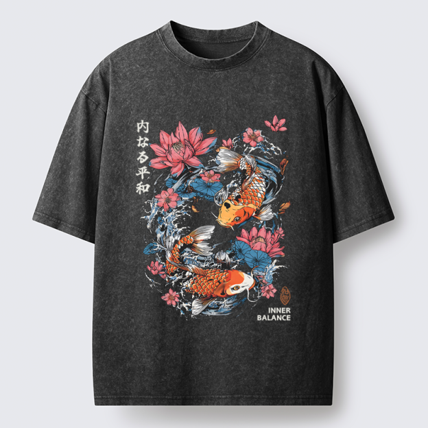 Unisex Koi Serenity Washed T-Shirt