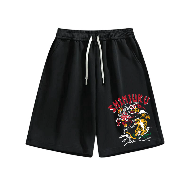 Shinjuku Dragon and Tiger Cotton Casual Shorts