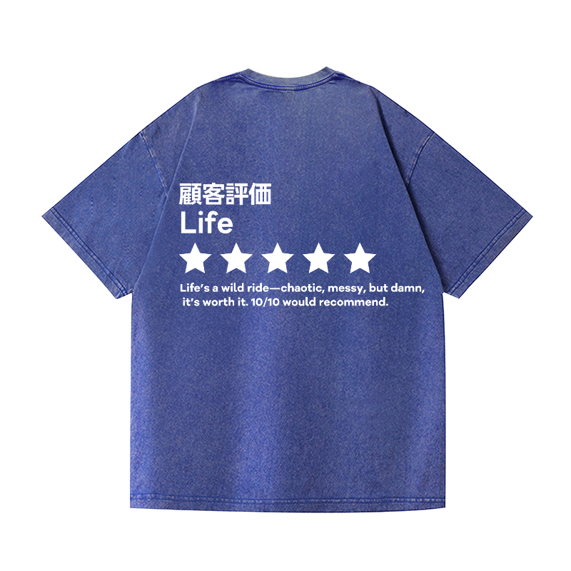 Life Vintage Wash Japanese Design Back Art T-Shirt