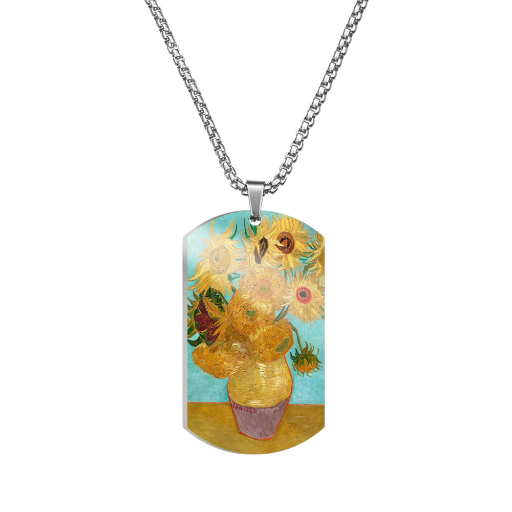 Van Gogh Art Stainless Steel Dog Tag Necklace