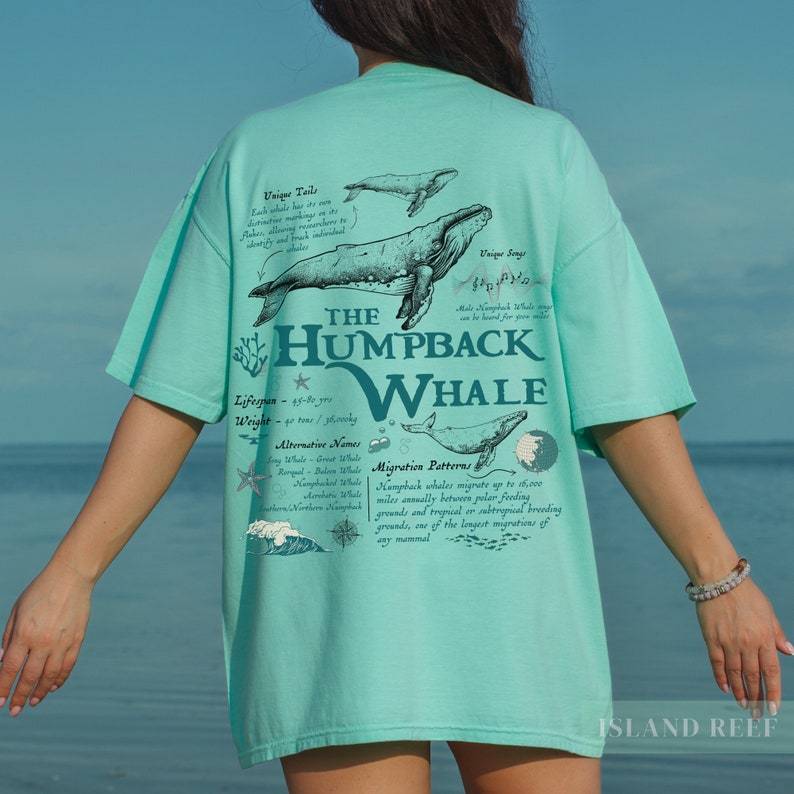 Vintage Humpback Whale T-Shirt, Oceancore Aesthetic, Beach Top