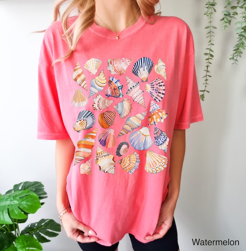 Seashell T-Shirt: Comfort Colors Oceancore Tee – Oversized Pastel Nautical Shirt & Shell Lover Gift