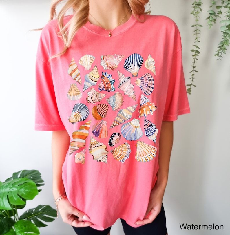 Seashell T-Shirt: Comfort Colors Oceancore Tee – Oversized Pastel Nautical Shirt & Shell Lover Gift