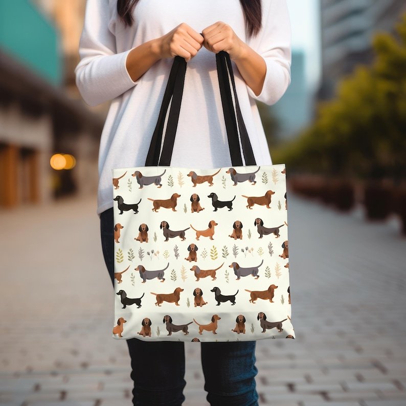 Sausage Dog Gift: Reusable Dachshund Lover Tote Bag