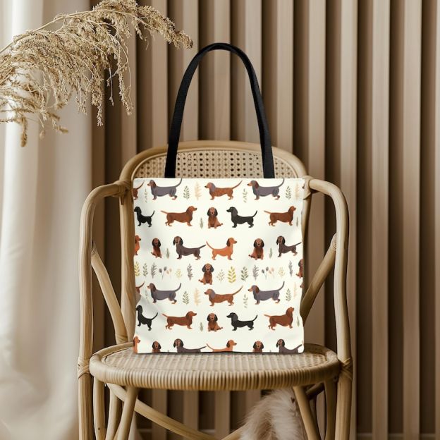 Sausage Dog Gift: Reusable Dachshund Lover Tote Bag