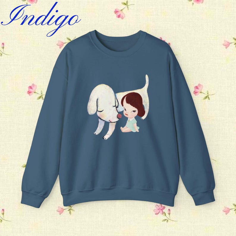 Yoshitomo Nara White Dog Sweatshirt: Lonesome Puppy Graphic Crewneck